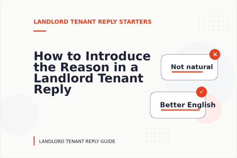 How to Introduce the Reason in a Landlord Tenant Reply How to Introduce the Reason in a Landlord Tenant Reply