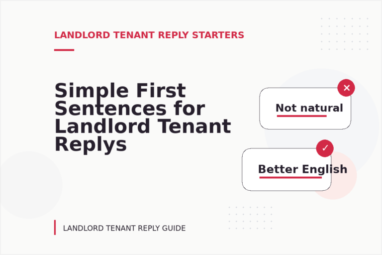 Simple First Sentences for Landlord Tenant Replys