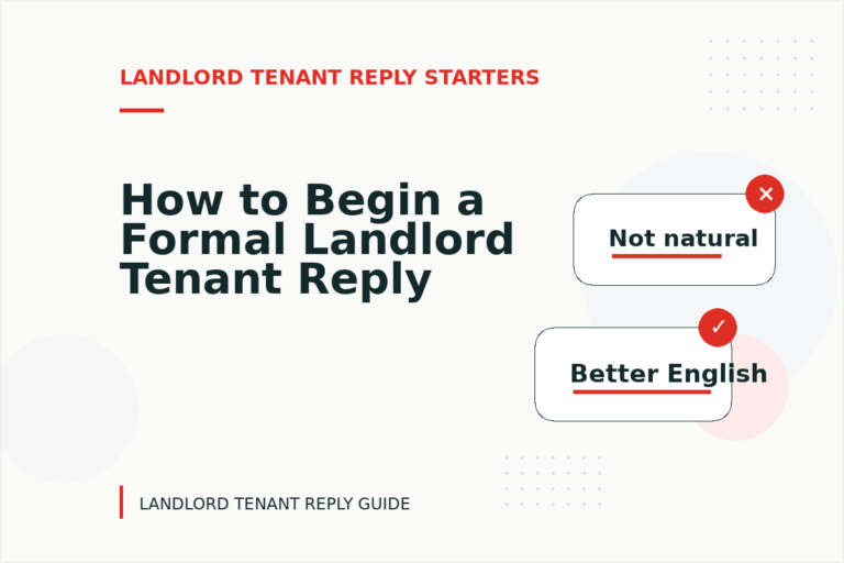 How to Begin a Formal Landlord Tenant Reply