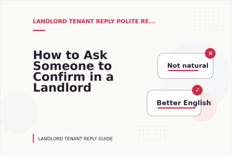 How to Ask Someone to Confirm in a Landlord Tenant Reply How to Ask Someone to Confirm in a Landlord Tenant Reply