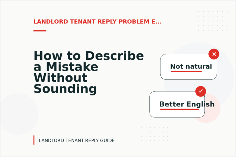 How to Describe a Mistake Without Sounding Rude in Landlord Tenant Reply English How to Describe a Mistake Without Sounding Rude in Landlord Tenant Reply English