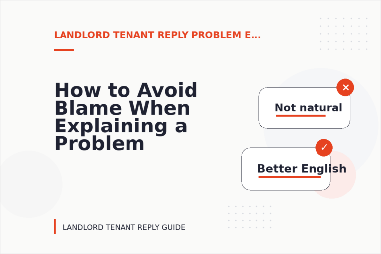 How to Avoid Blame When Explaining a Problem in Landlord Tenant Reply English