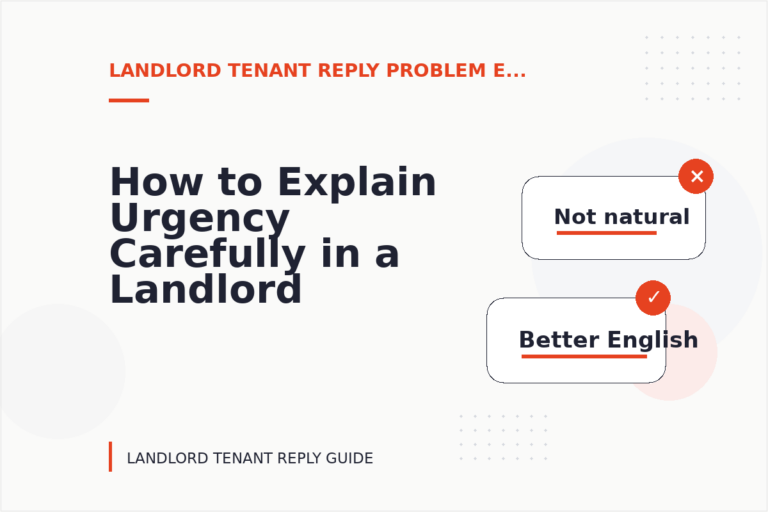 How to Explain Urgency Carefully in a Landlord Tenant Reply How to Explain Urgency Carefully in a Landlord Tenant Reply