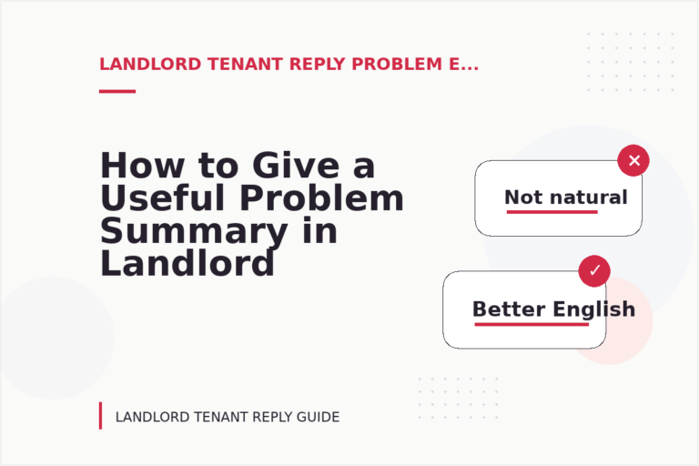 How to Give a Useful Problem Summary in Landlord Tenant Reply English How to Give a Useful Problem Summary in Landlord Tenant Reply English