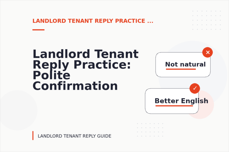 Landlord Tenant Reply Practice: Polite Confirmation Examples