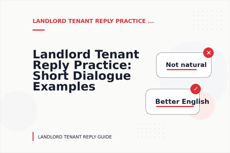 Landlord Tenant Reply Practice: Short Dialogue Examples Landlord Tenant Reply Practice: Short Dialogue Examples